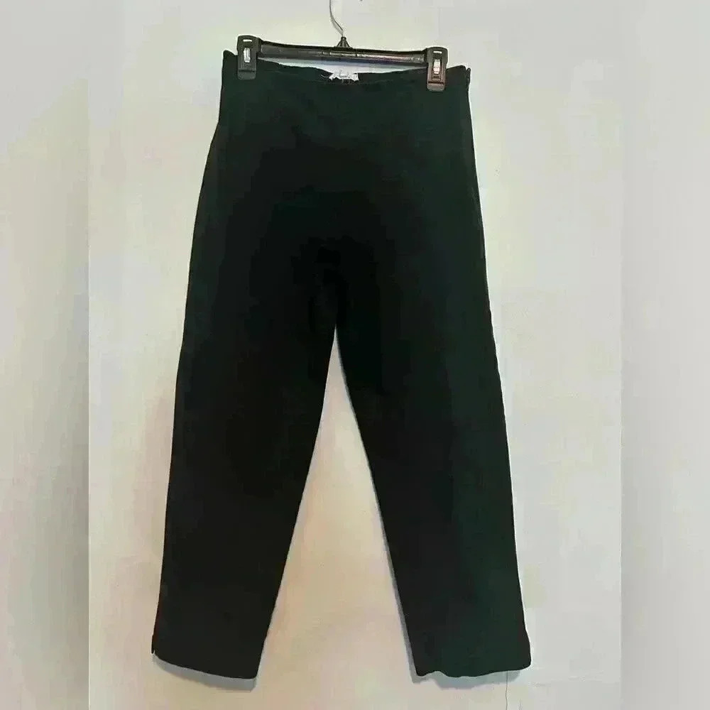 Eileen Fisher Women's Black Pull On Crop Pants Size S Side Zipper - Picture 2 of 6